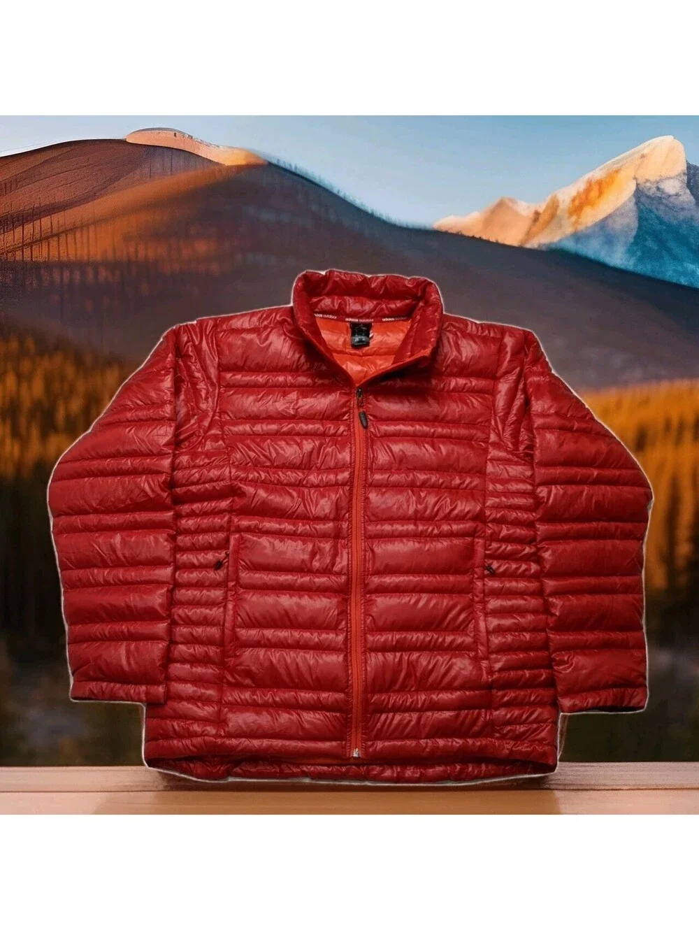 Adidas 053 Down Quilted Winter Puffer Jacket Red Mens XL Packable Soccer Running